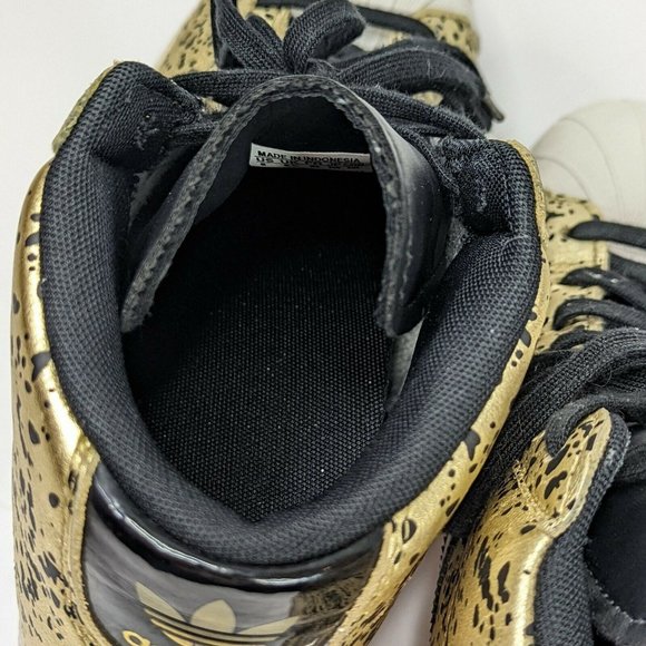 Adidas Superstar UP Wedge Heel Metallic Gold Black Splatter Sneakers Shoes Sz 8 - Picture 10 of 11